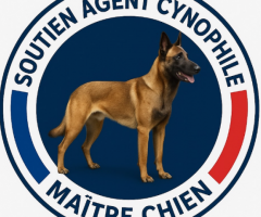 Autocollant “Soutien Agent Cynophile – Maître Chien” – Format 6 cm – Fabrication française